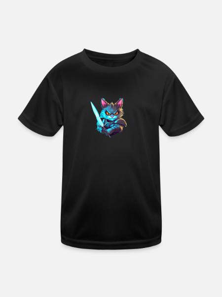 DarkCat - Kids Functional T-Shirt - black