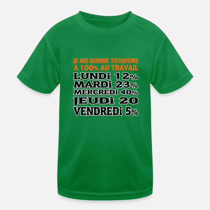 100% Arbeits Kinder Funktions-T-Shirt