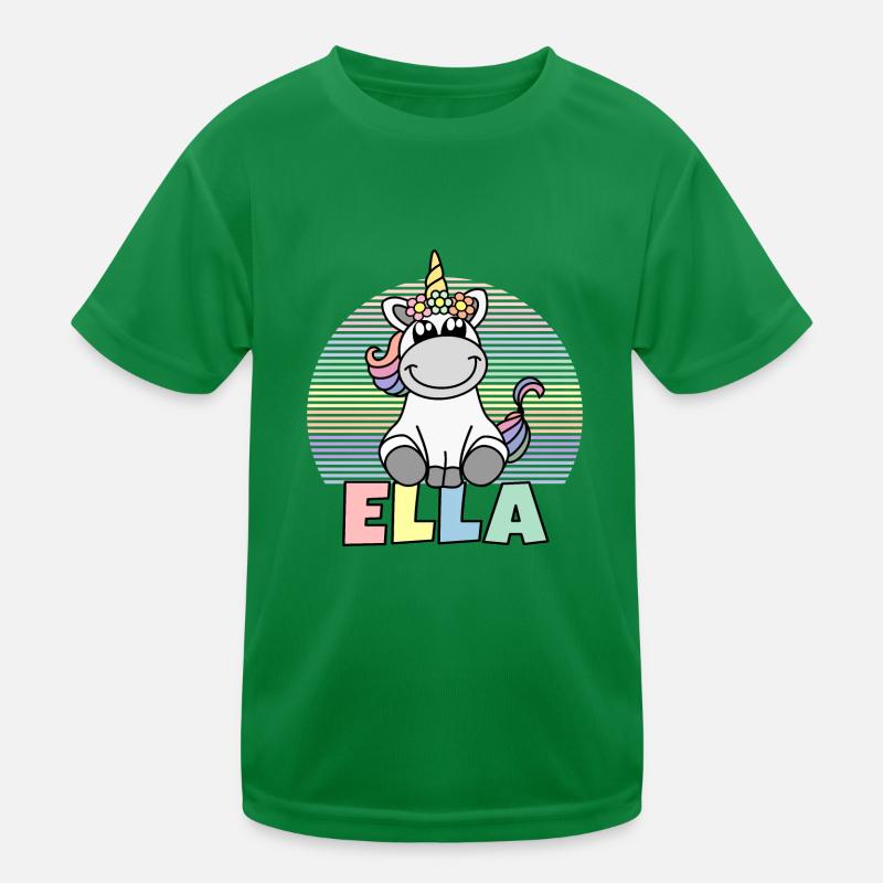 Ella Einhorn Name Kinder Funktions-T-Shirt