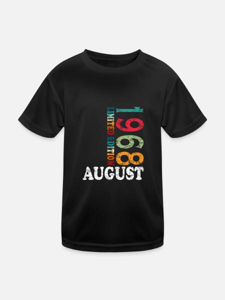 Août 1968 Anniversaire Août 1968 Août - T-shirt sport Enfant - noir - Devant