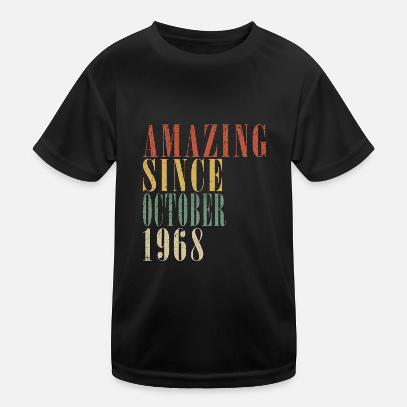 october 1968 anniversary october 1968 october Kids Functional T-Shirt