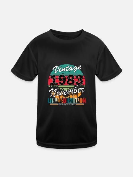 40. Geburtstag Jahrgang november 1983 Original 198 - Kinder Funktions-T-Shirt - Schwarz - Vorne