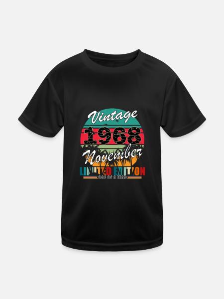 55. Geburtstag Jahrgang november 1968 Original 196 - Kinder Funktions-T-Shirt - Schwarz - Vorne