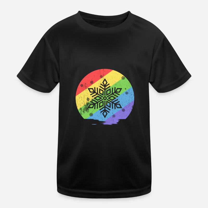 Snowflakes Rainbow Christmas Kids Functional T-Shirt