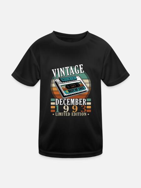 30e anniversaire 30 ans Décembre 1993 - T-shirt sport Enfant - noir - Devant