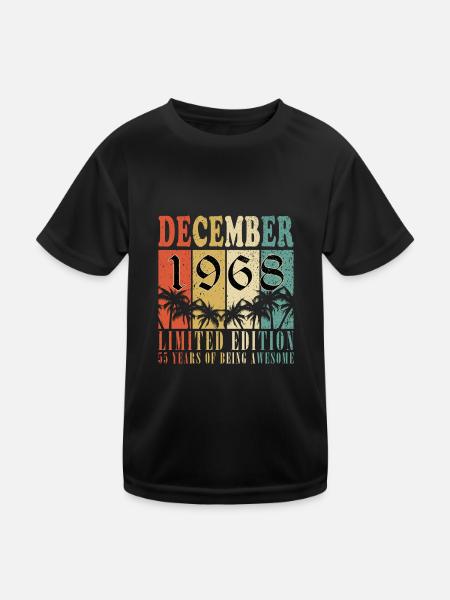 55. Geburtstag Jahrgang Dezember 1968 Original 196 - Kinder Funktions-T-Shirt - Schwarz - Vorne