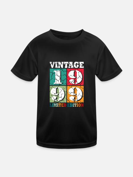 35. Geburtstag Jahrgang 1999 35 Jahre - Kinder Funktions-T-Shirt - Schwarz - Vorne