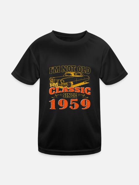 Oldtimer Baujahr 1959 Jahrgang Geburtstag Geschenk - Kinder Funktions-T-Shirt - Schwarz - Vorne