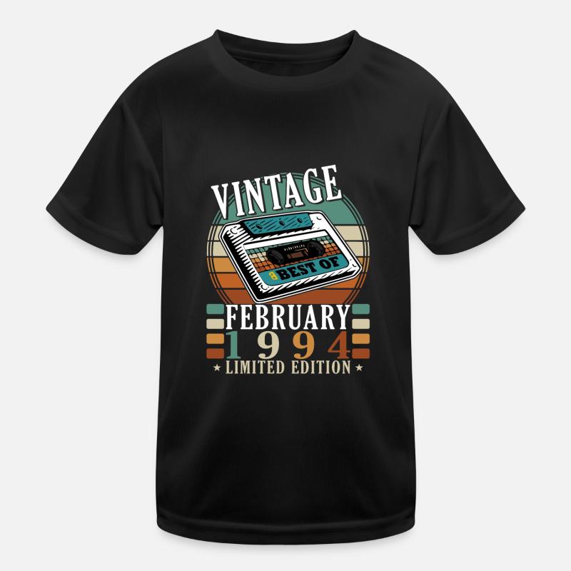 Vintage February 1994 30th Year Gift Kids Functional T-Shirt