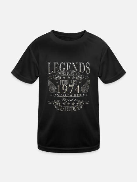 Février 1974 Vintage rétro cadeau d’anniversaire - T-shirt sport Enfant - noir - Devant