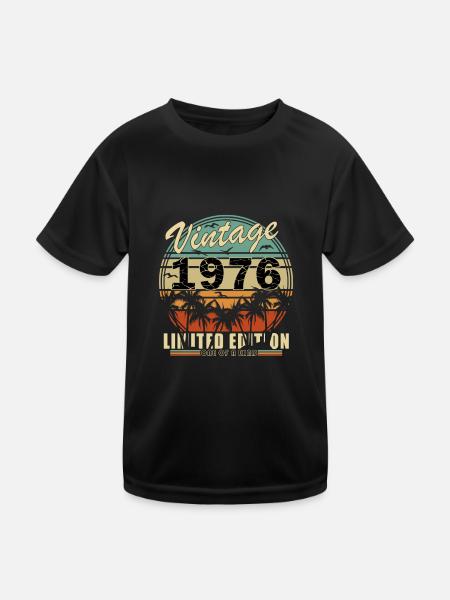 1976 Jahrgang Vintage Geburtstag Geschenk - Kinder Funktions-T-Shirt - Schwarz