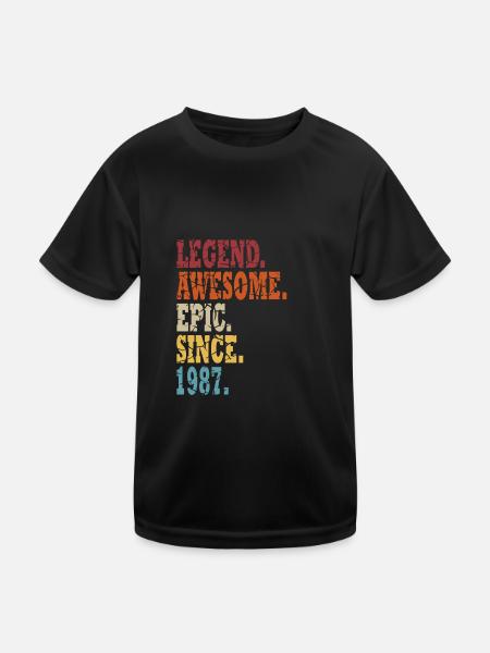 Légende depuis 1987 Né en 1987 - 37e anniversaire - T-shirt sport Enfant - noir - Devant