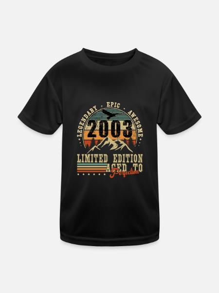 2003 Anniversaire Millésime 2003 Millésime Rétro 21 - T-shirt sport Enfant - noir - Devant