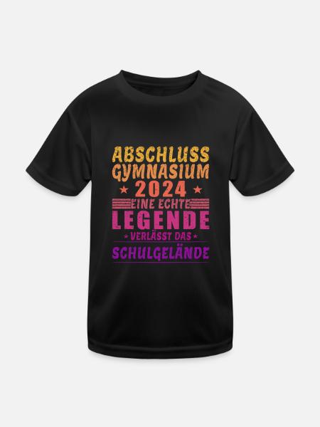 Abi 2024 Legende Abschluss Gymnasium Abitur 2024 - Kinder Funktions-T-Shirt - Schwarz - Vorne