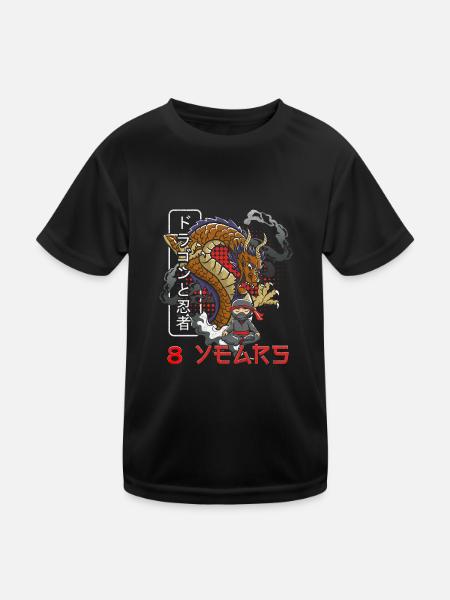 8. Geburtstag 8 Jahre Ninja Geschenk - Kinder Funktions-T-Shirt - Schwarz - Vorne