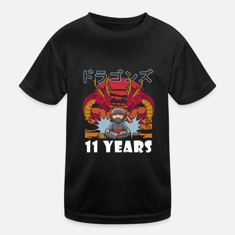 11th Birthday Boy 11 Years Ninja Dragon Costume Kids Functional T-Shirt