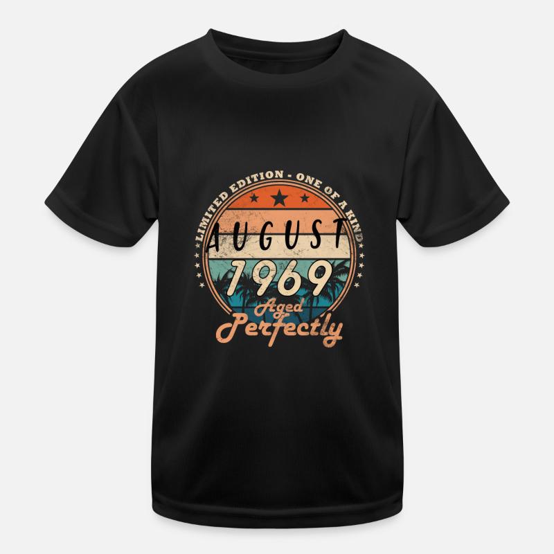 August 1969 Vintage Retro Birthday Kids Functional T-Shirt