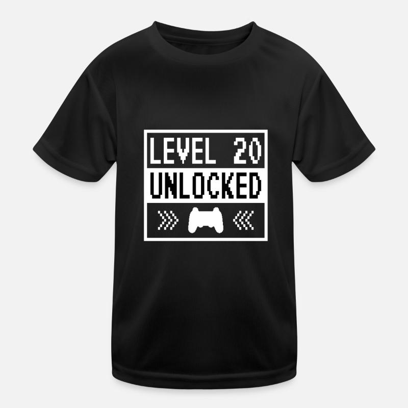 20 Years Level Vintage Unlocked Kids Functional T-Shirt