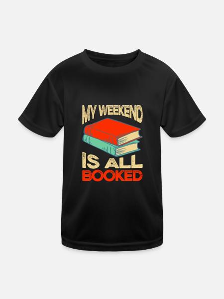 Lecteur de livres Livre amateur de livres Cadeau de lecture - T-shirt sport Enfant - noir - Devant