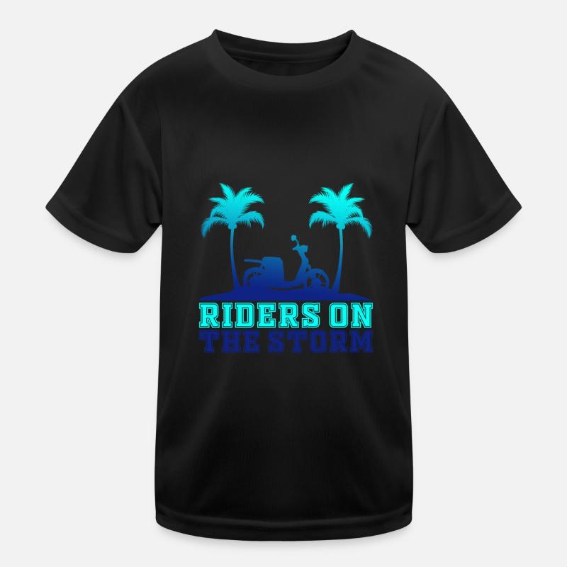 Motorroller Roller Rollerfahrer Geschenk - Kinder Funktions-T-Shirt - Schwarz