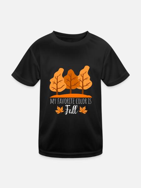 Herbst Spruch - Kinder Funktions-T-Shirt - Schwarz - Vorne
