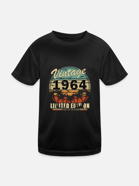 Vintage 1964 Jahrgang geboren Retro Geburtstag - Kinder Funktions-T-Shirt - Schwarz - Vorne