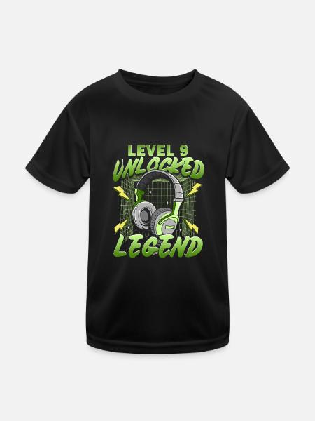 Anniversaire Gamer Niveau 9 Débloqué 9 Anniversaire - T-shirt sport Enfant - noir - Devant