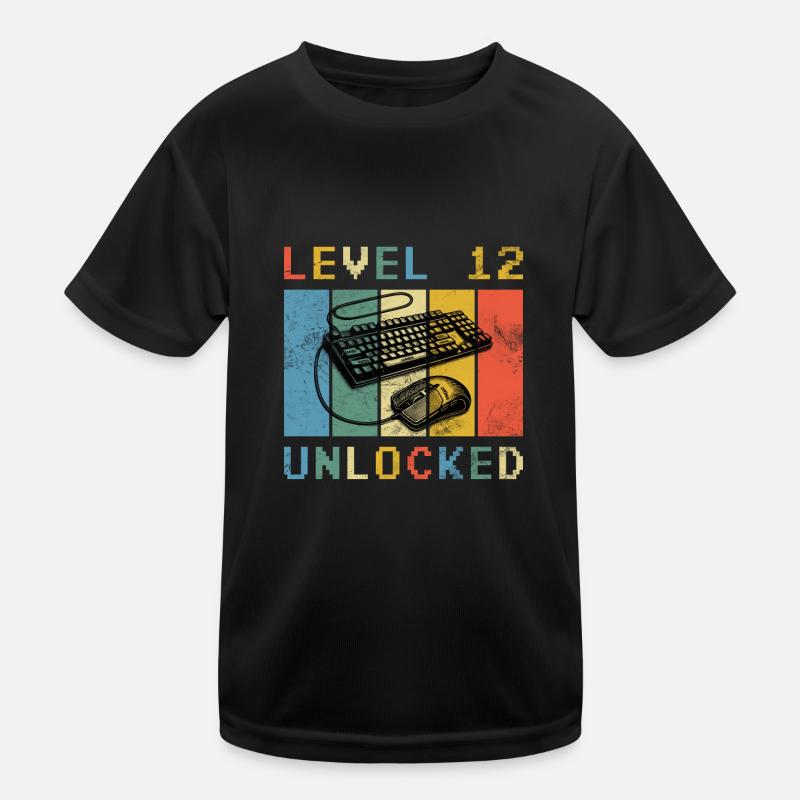 12e anniversaire - 12 ans Niveau 12 débloqué T-shirt sport Enfant