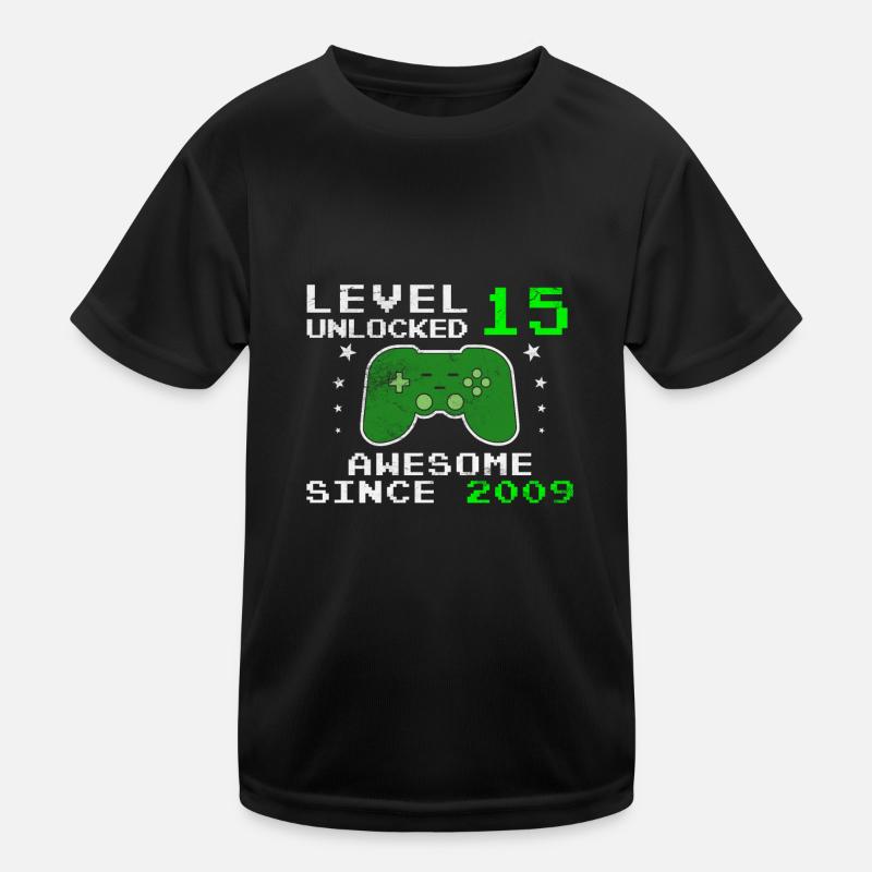 Level 15 unlocked, legendary since 2009 Kids Functional T-Shirt