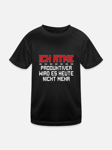 Ich atme Geschenk Idee - Kinder Funktions-T-Shirt - Schwarz - Vorne