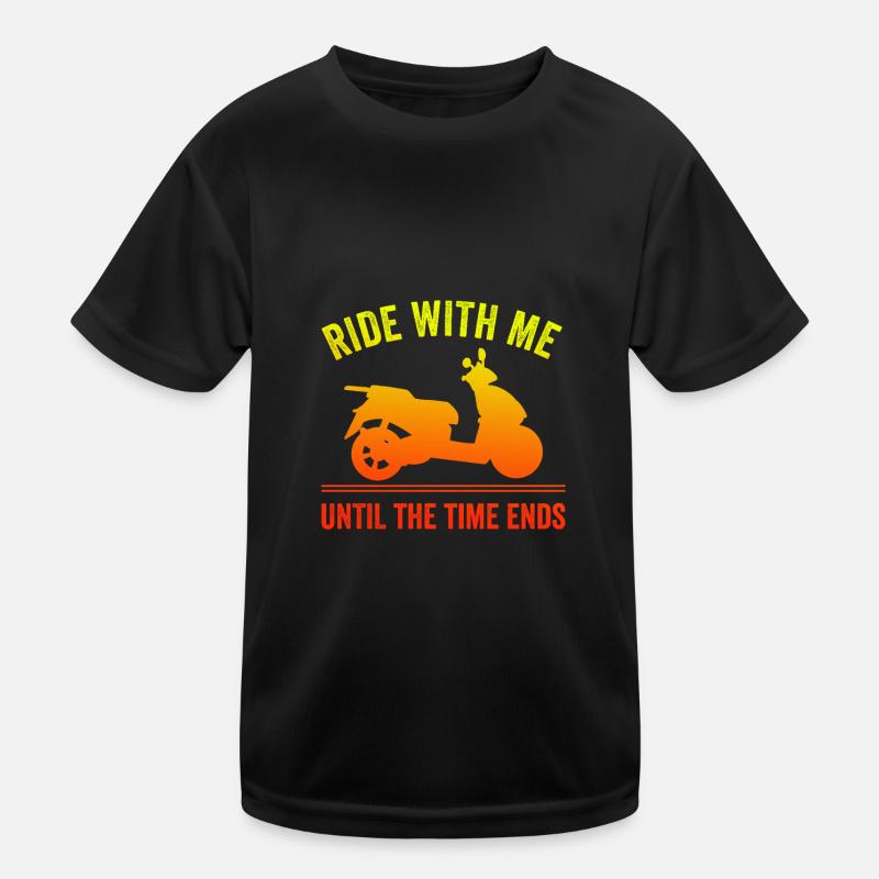 Motorroller Mofa Moped Roller - Kinder Funktions-T-Shirt - Schwarz