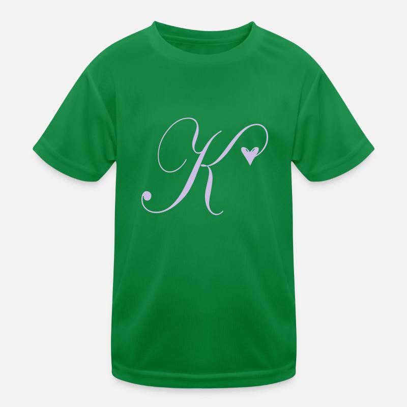 Monogramm K Herz Ranke Kinder Funktions-T-Shirt