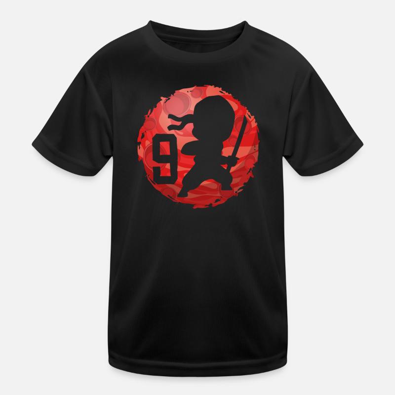Ninja 9. Geburtstag Junge 9 Jahre alt Kinder Kinder Funktions-T-Shirt