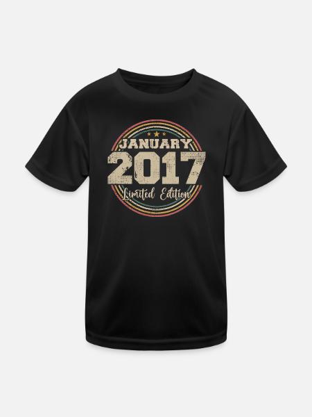 Les légendes sont nées en janvier 2017 - T-shirt sport Enfant - noir - Devant