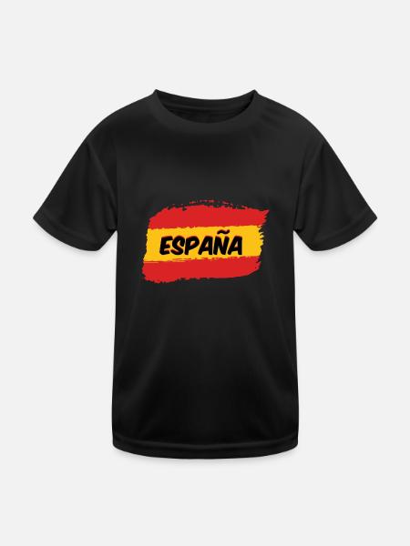 Drapeau espagnol - T-shirt sport Enfant - noir - Devant