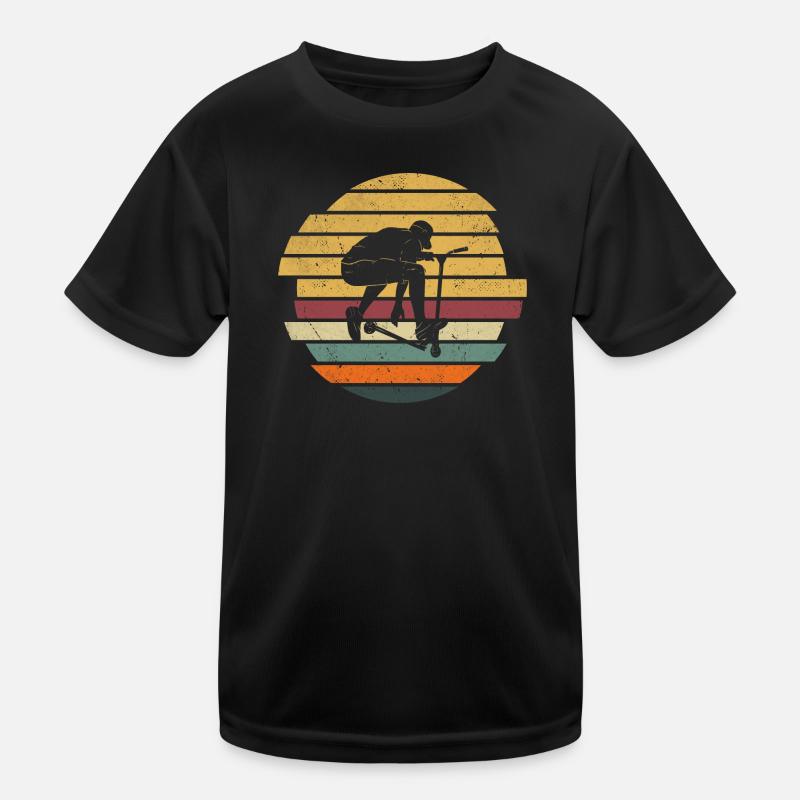 Stunt Scooter Roller Junge Vintage Kinder Funktions-T-Shirt