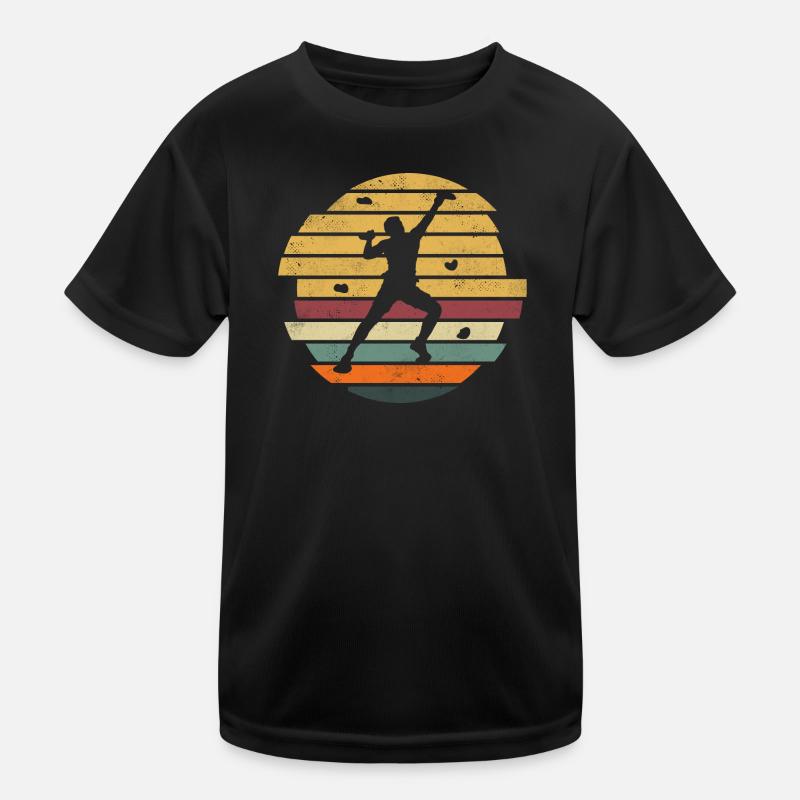 Boulder Klettern Bouldern Bergsteiger Kletterer - Kinder Funktions-T-Shirt - Schwarz