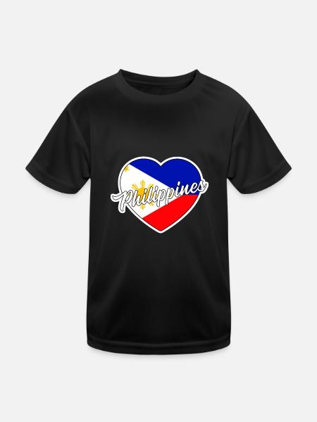 Philippinen - Kinder Funktions-T-Shirt - Schwarz
