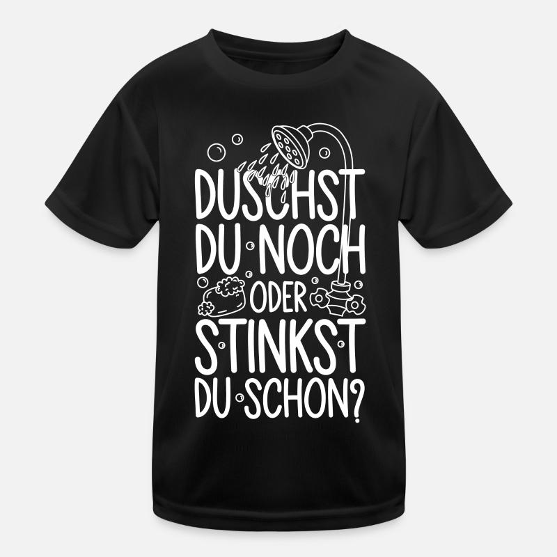 Duschst du noch oder stinkst Du schon? Winter Kinder Funktions-T-Shirt