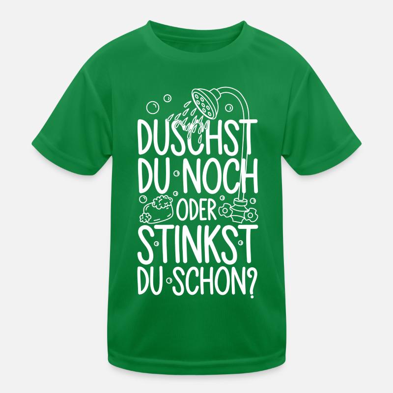 Duschst du noch oder stinkst Du schon? Winter Kinder Funktions-T-Shirt
