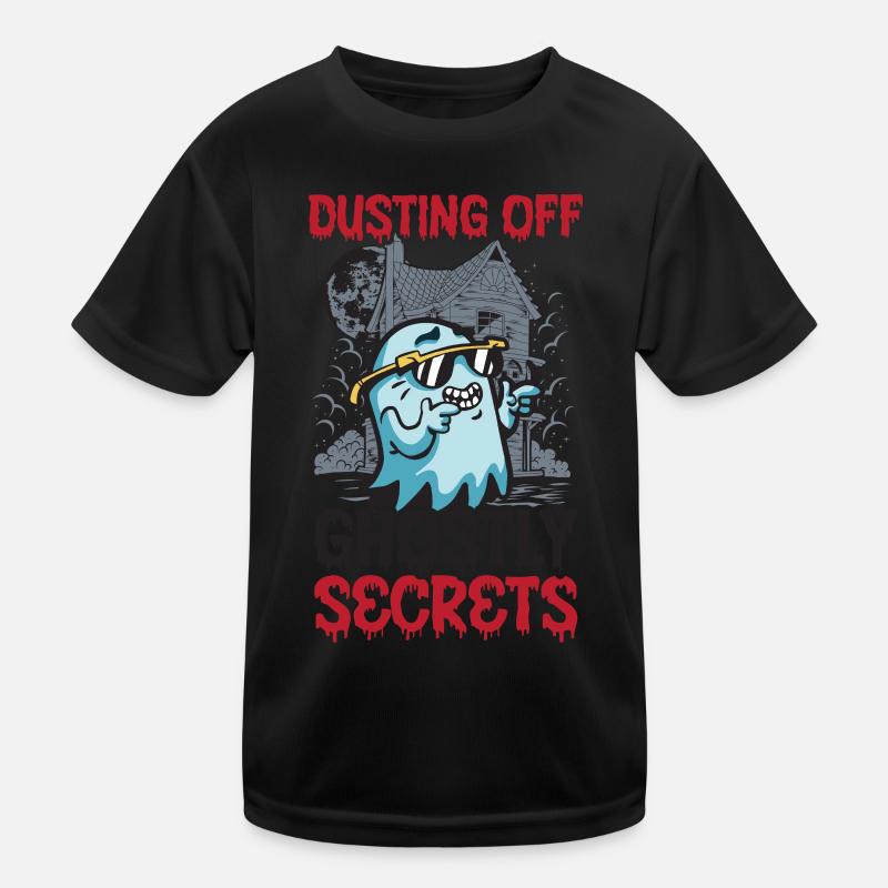 Dusting Ghostly Secrets Janitor Ha Kids Functional T-Shirt