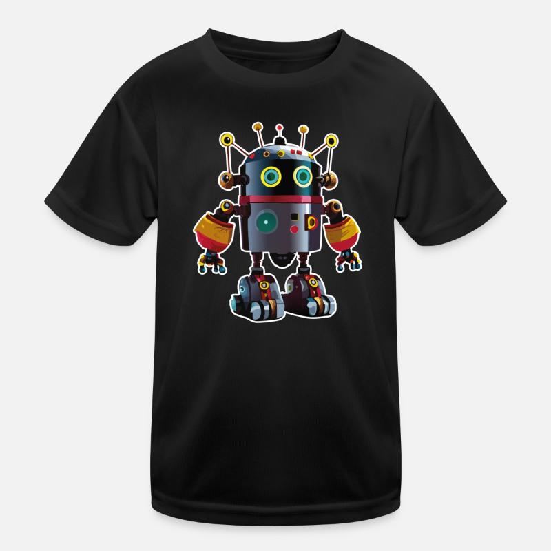 02 Roboter Kinderbild Cartoon lustig Kinder Funktions-T-Shirt