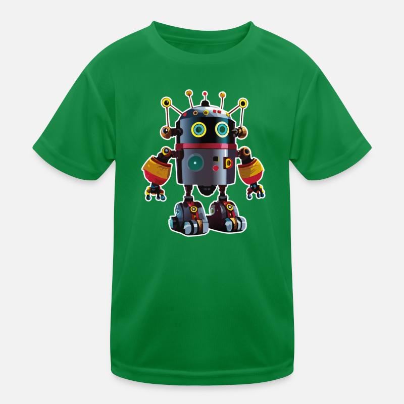 02 Roboter Kinderbild Cartoon lustig Kinder Funktions-T-Shirt