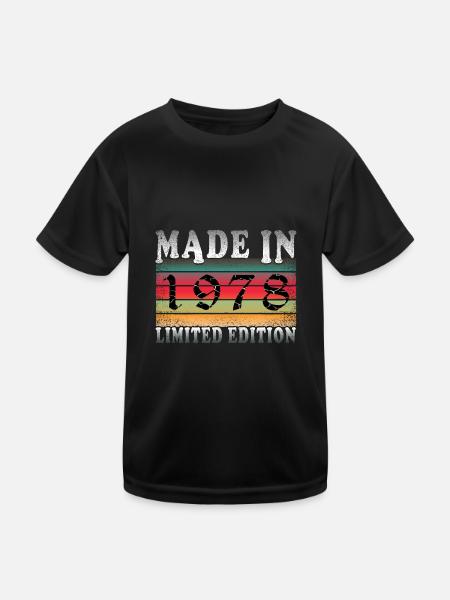 1978 Jahrgang Geburtstag Geburtsjahr 1978 Geschenk - Kinder Funktions-T-Shirt - Schwarz - Vorne