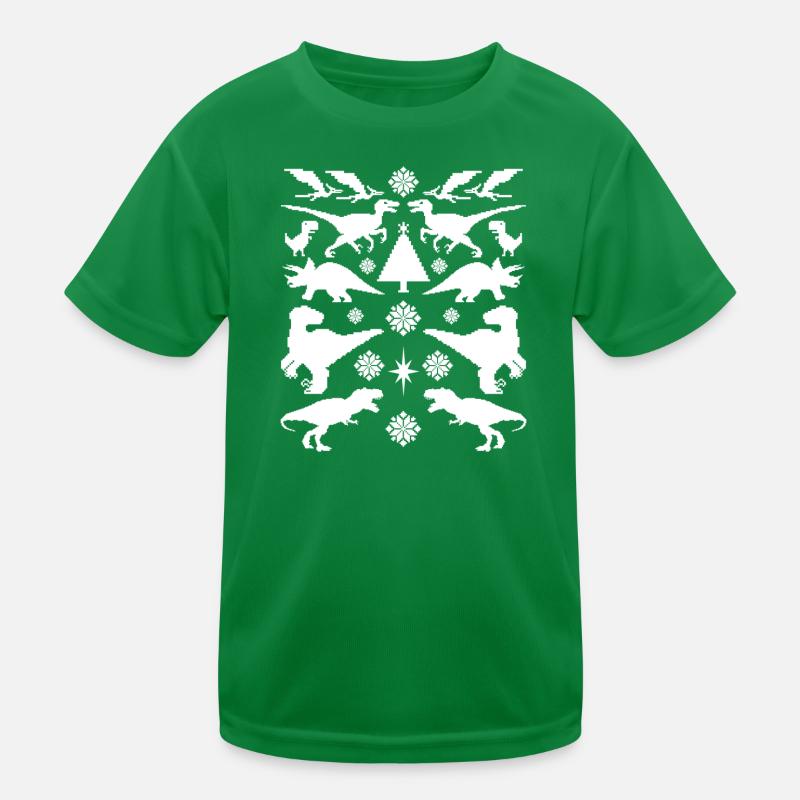 Dinosaurier Hässlicher Weihnachtspullover Kinder Funktions-T-Shirt