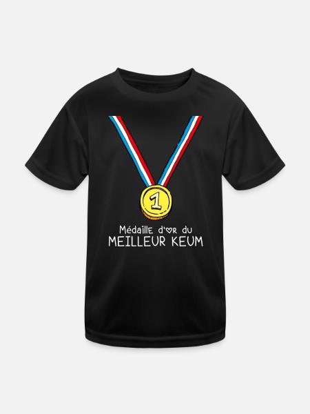 T-shirt Médaille d'or du meilleur keum - T-shirt sport Enfant - noir - Devant