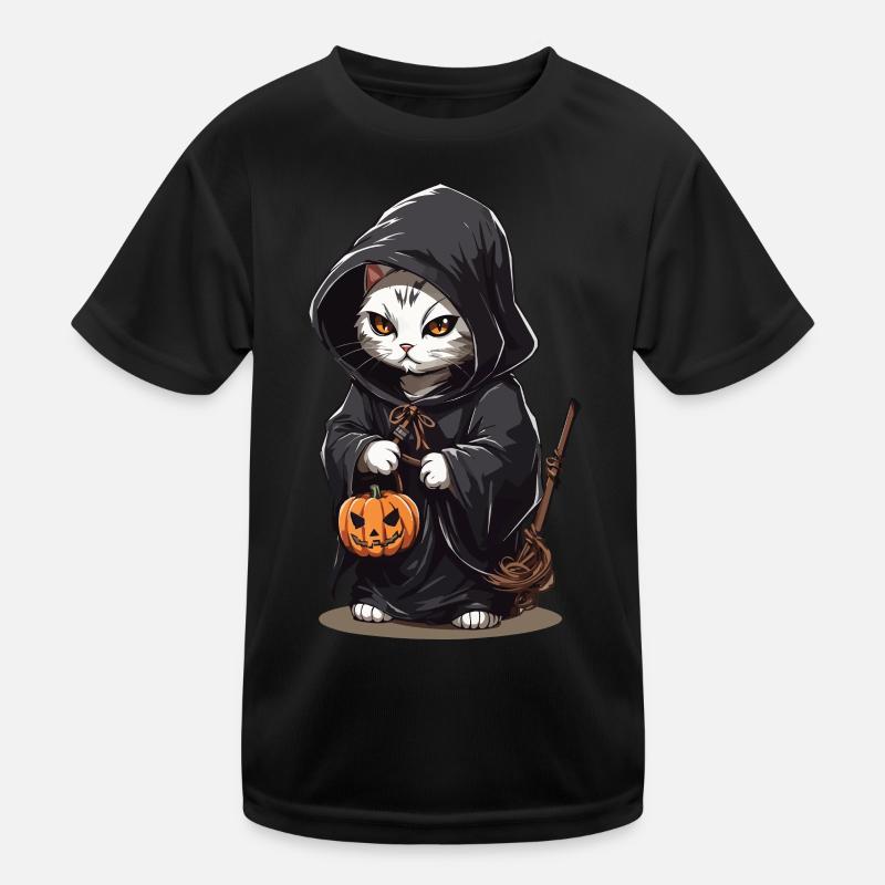 Kawaii magicien chat Halloween sort chats magiques T-shirt sport Enfant