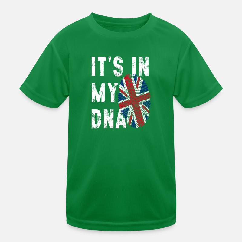 C’EST DANS MON ADN Drapeau britannique Angleterre Royaume-Uni Grande-Bretagne T-shirt sport Enfant