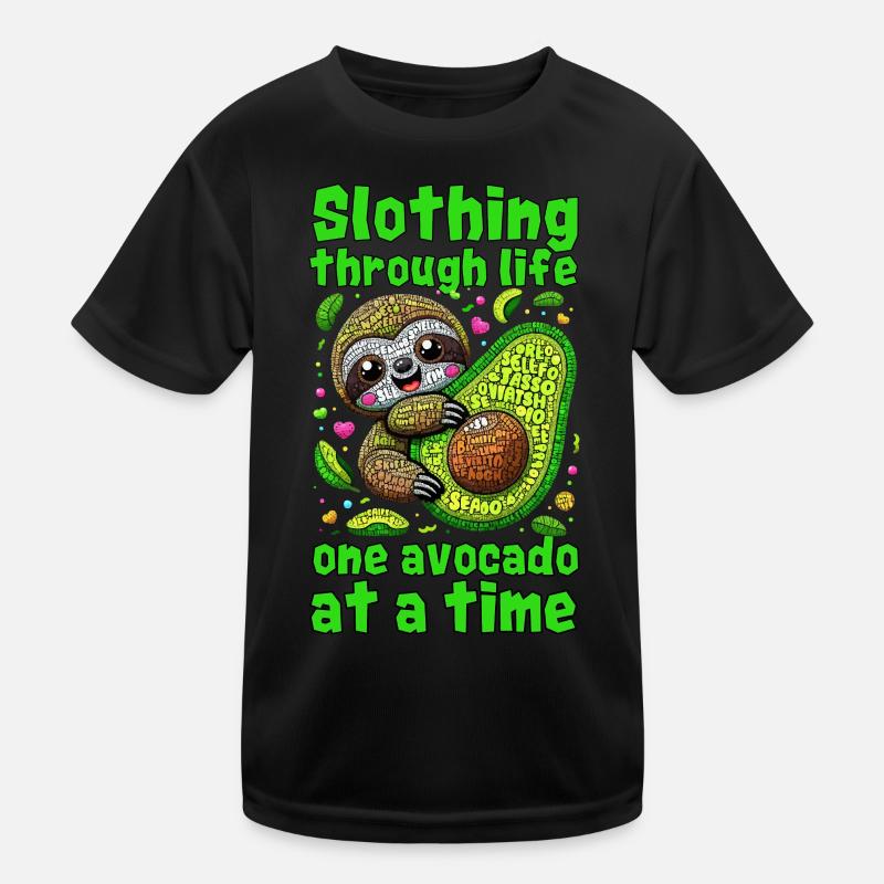 KAWAII FAULTIER UND AVOCADO: SCHLAPP DURCHS LEBEN Kinder Funktions-T-Shirt