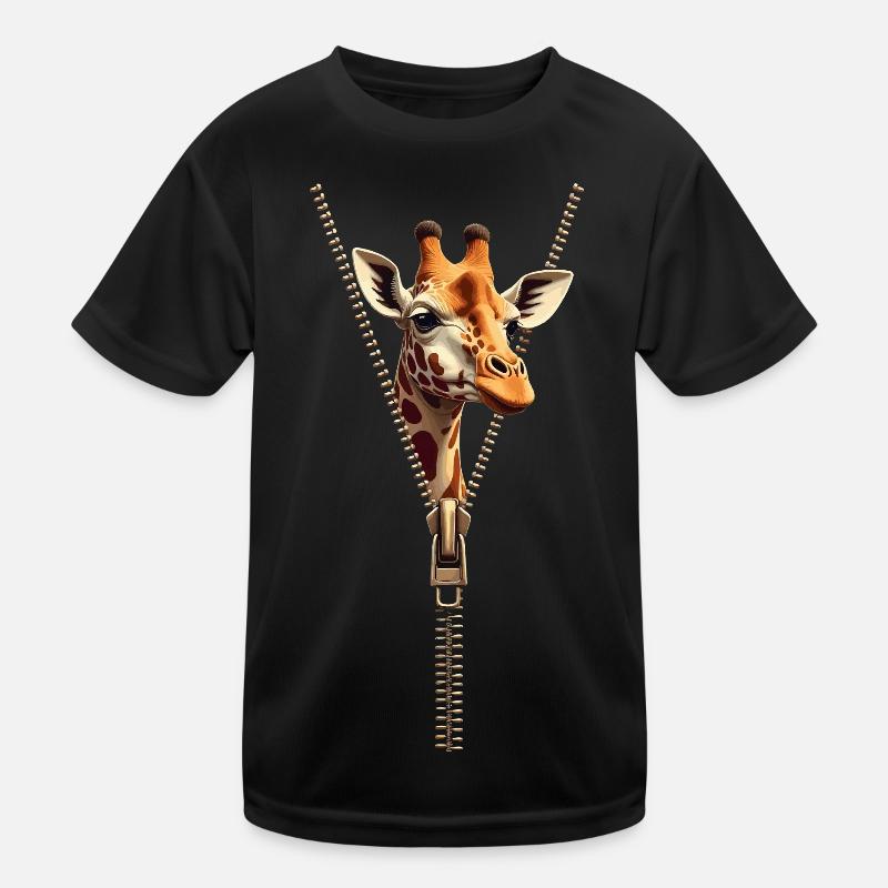 Girafe Stylisée avec Fermeture Zip T-shirt sport Enfant